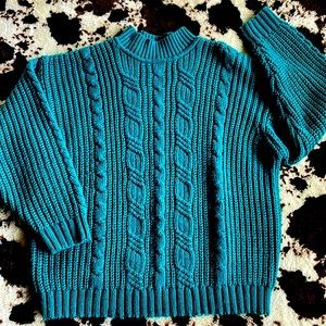 Green Knit Chunky Sweater